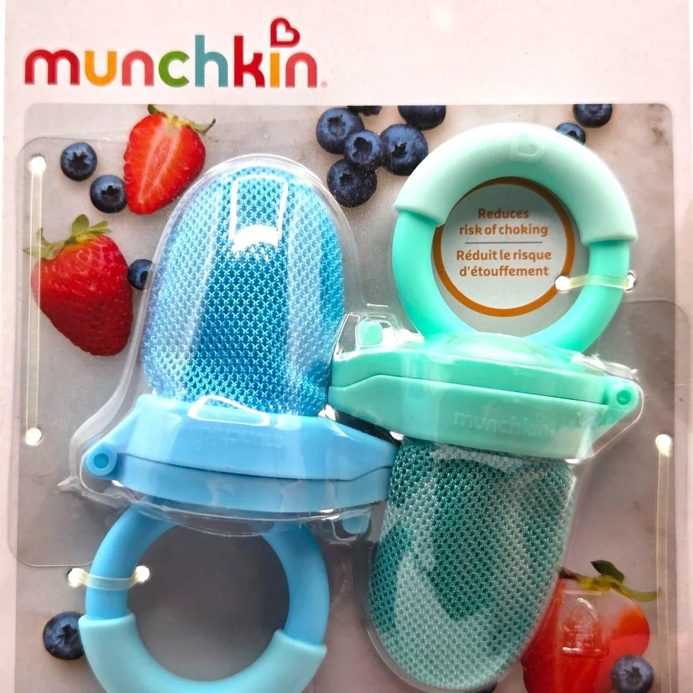Munchkin Baby Fresh Food and Fruit Mesh‎ Feeder 2-Pack Blue/ Mint Teether